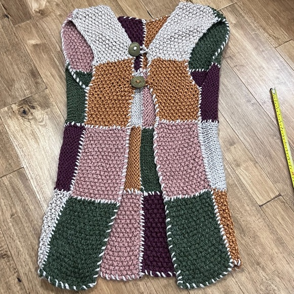 Handmade Long Crochet/Knitted Vest - Picture 7 of 11